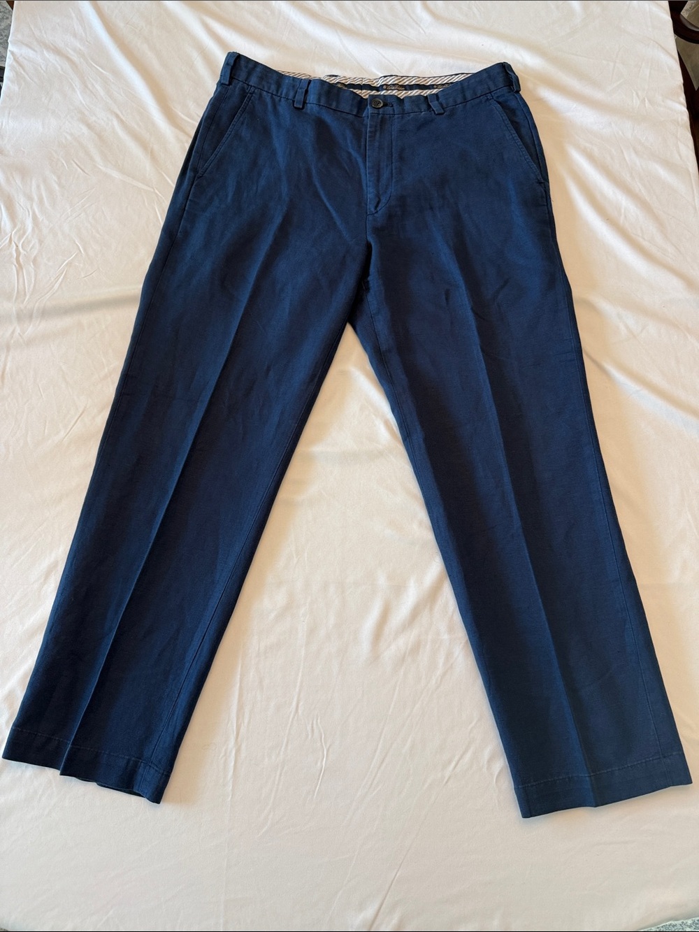 Brooks Brothers Baird McNutt Linen Cotton Chino Pants Men’s 36x32 Navy
